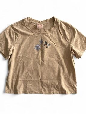 Self Esteem | Sunflower Graphic Cropped Tee | Tan | Size M